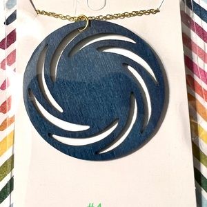 Midnight blue moon pendant necklace